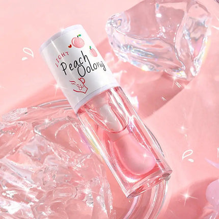 Kawaii Honey Peach Lip Oil  Long Lasting Non-sticky Moisturizing Lip Tint with Lip Plumper Hydrating Lip Care Serum 5ml Make Up