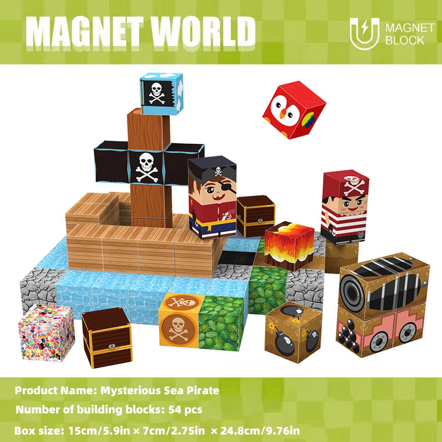 Magnetic Building Blocks Stacking and Free Assembly Set Educational and Intelligent Building Blocks Toys That Stimulate Imaginat