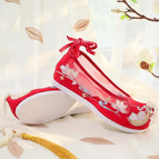 34 / Beaded mesh shoes Red