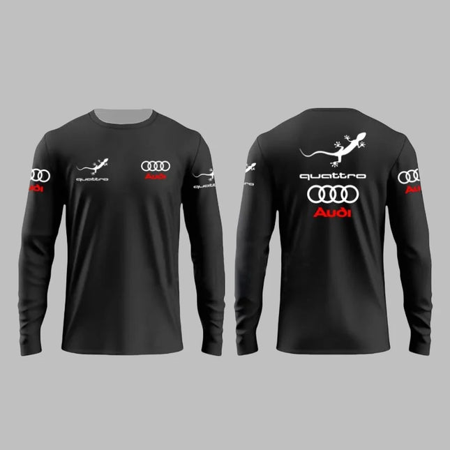 2025 Spring and Autumn Fashion Audi Racing Competition Printed Men's Adult Long Sleeve Daily Leisure Sports Fitness Teen T-Shirt