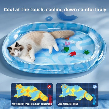 Pet Water Filled Ice Mat Summer Cat and Dog Nest Climbing Mats Water Bed Scratch Resistant Large Thickened Tapping Water Mat To