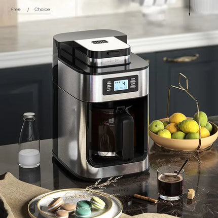 2 In1 Drip Coffee Machine Apply To Ground&Beans Home Appliances Dripping Coffee Maker With Digital Display&keep Warm