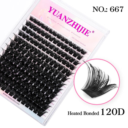 12lines Super Fluffy YUANZHIJIE DIY Eyelashes Cluster Individual lash Bunches Premium Material Multi Pointed Natural Eyelash