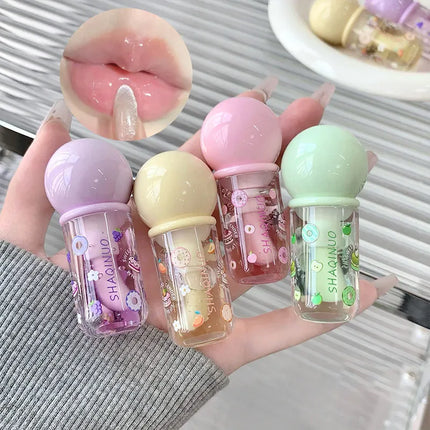 Shaoinuo Fruit-Flavored Lip Oil - Christmas Gift, Moisturizing and Nourishing, Long-Lasting, Non-Sticky and Glossy, Plumps Lips, Lip Balm Specifically for Students, Everyday Nude Makeup, Holiday Gift