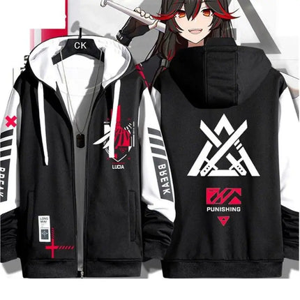 Game GRAY RAVEN：PUNISHING Gray Raven Print Hoodie Zip Up Coat Men's Hoodie Autunm Winter Man Hoodie Men's Sweatshirt