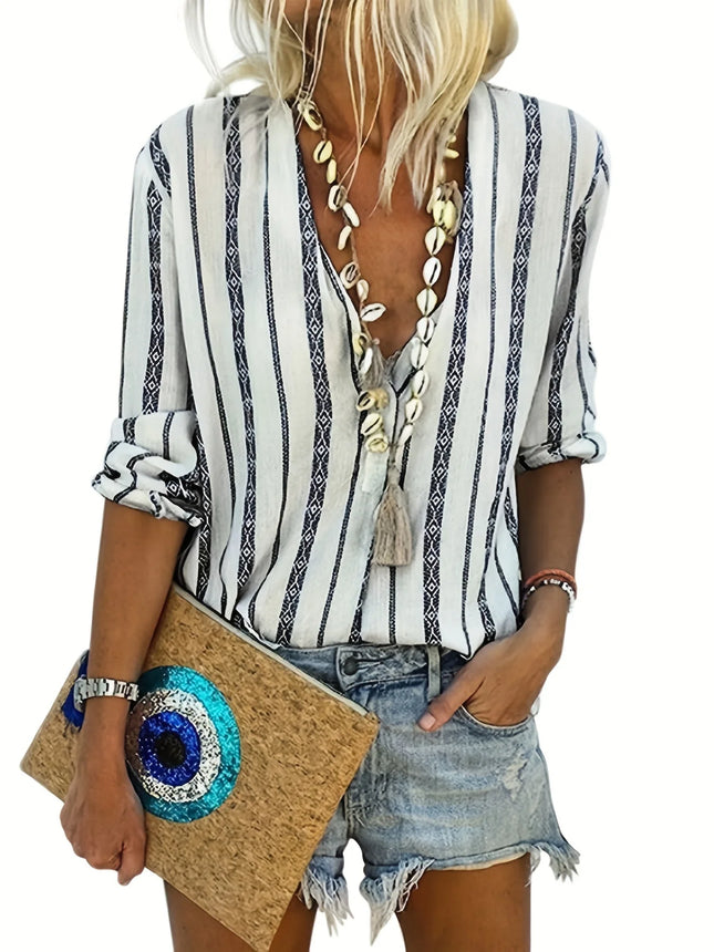 Women's plus size shirt summer chic elegant shirt casual women's fashionable shirt