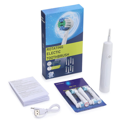 Sonic Rechargeable Rotary Electric Toothbrush Adult Waterproof with Timer 5 Modes & 4 Replaceable Brush Heads for Teeth Cleaning