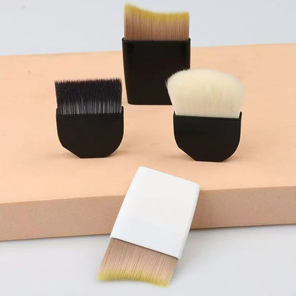 1PCS Professional Ultra-Thin One-Line Foundation Brush Crescent-Shaped Short Handle Soft Bristle Mask Brush