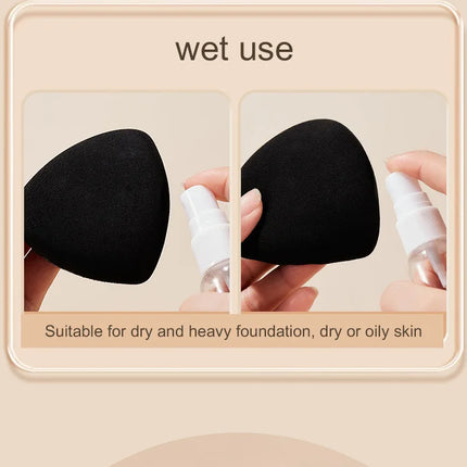 GECOMO Soft Triangular Black Powder Puff Wet And Dry Dual-use Concealer Makeup Cushion
