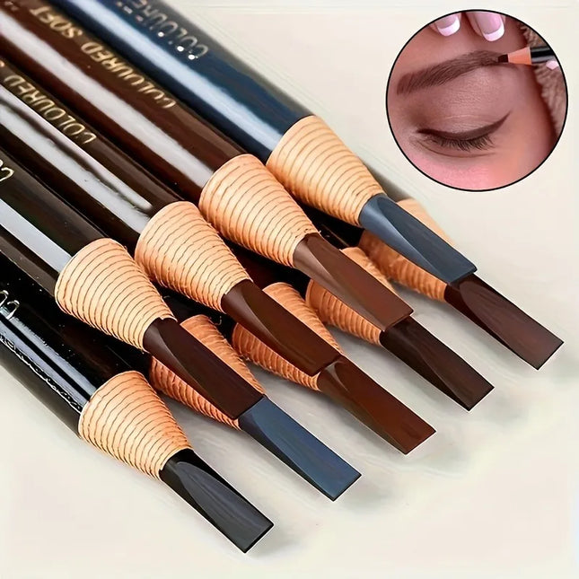 10pcs Hengsi Waterproof and Long-lasting Peel-Off Eyebrow Pencil - No Sharpening Needed, Smudge-Proof, Suitable for All Skin Types
