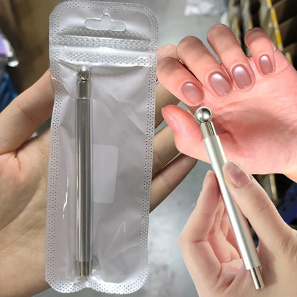 1Pcs Glass Bead Effect Nail Magnetic Stick ﻿Double Head Cat's Eye Magnetic Pen Strong Magnet Steel Ball Detachable Manicure Tool