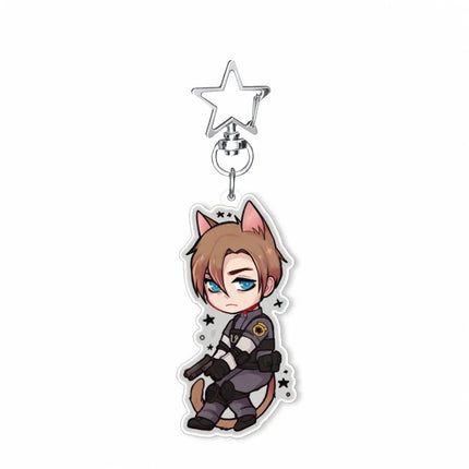 Resident Evil 6cm Acrylic Stand Keychain Leon Jill Chris Ada Game Figure Bag Pendant Decor Collection Gift For Fans