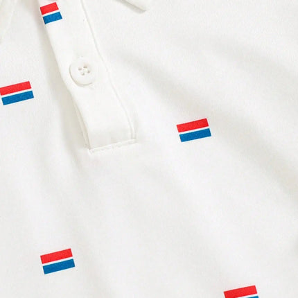 Boys' T-Shirt, Short-Sleeved Summer Children's Polo Shirt Baby T-Shirt Top Korean-Style White Lapel Cool And Trendy