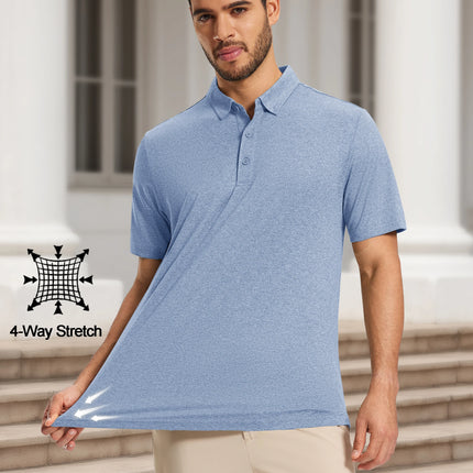 TACVASEN Men's Polo Shirts Short Sleeve Moisture Wicking Lightweight Athletic Casual Collared Golf Shirt Summer Work Polo Shirts