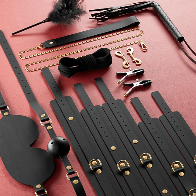 BDSM Props Set of 12 High-End Women's Breast Clips, Handcuffs, Whips, Couples Bundled and Trained Adult Sex Utensils, Sex Toys Kits