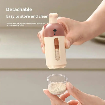 Shaker Canister Quantitative Salt Shaker Moisture-proof Metering Salt Shaker Push Type Salt Dispenser Salt Tank Sugar Bottle