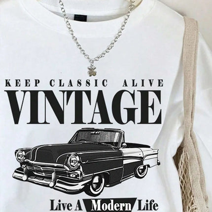 Keep Classic Alive And Car Printing Hoodies Women Autumn Casual Soft Hoodie Fashion Oversize Hoody Versatile Warm Fleece Hooded