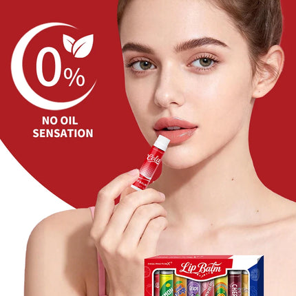 8PCS Soda-Inspired Lip Balm Set, Long-Lasting Moisture & Anti-Chapping, 8 Scents, Ideal for Daily Use & Holiday Gift Giving