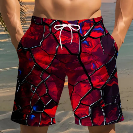 2026 New Fashion Summer Men's Shorts Personalized 3D Print Geometric Beach Style Streetwear Casual Hawaiian Vacation Y2k Shorts