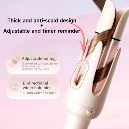Automatic Curling Iron 3 in 1 Negative Ion Hair Curler Interchangeable Barrels Auto Rotation 3 Heat Settings Salon Styler