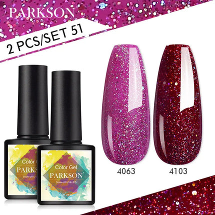 Parkson 2/3pcs Matte Top Coat Gel Nail Polish Kit Base Top Coat Set UV LED Nail Art Manicure Polish Primer Soak Off Nail Gel Set