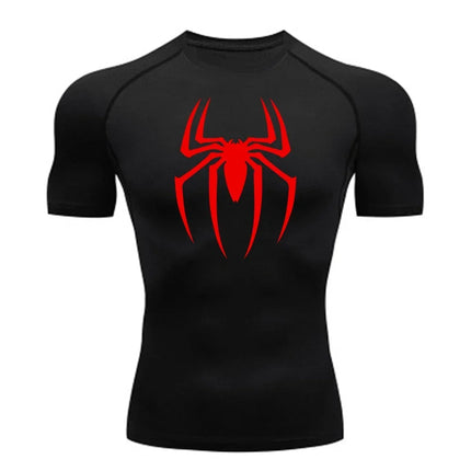 Men's Spider Print Sports Top - Quick-Dry Breathable / Men's Spider Print Sports Top - Quick-Dry Breathable