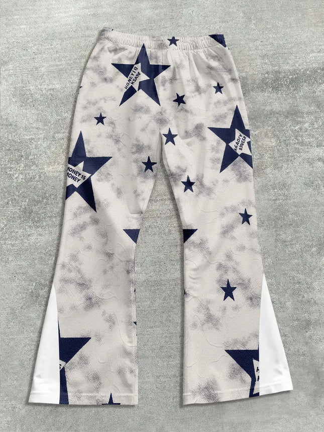 Y2k Flared Pants Men Loose 3D Print Trousers Casual Sweatpants Mid Waist Sporty Female Clothes Streetwear Hip Hop Vintage Pants