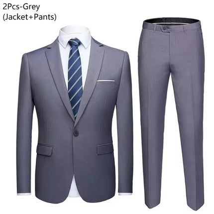 Suits For Men Wedding 2 Pieces Set Elegant Jackets Pants  Blazers Slim Fit Formal Outfit Fashion Business Classic 2025 Costume
