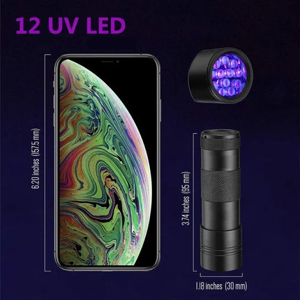 Portable 9/12/21 LED UV Ultraviolet Flashlight Blacklight 395NM Mini Torch Lantern For Pet Urine Stains Black Light Flashlights
