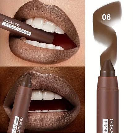 6 colors of matte crayon lipstick, long-lasting and waterproof, full effect, create perfect lip makeup