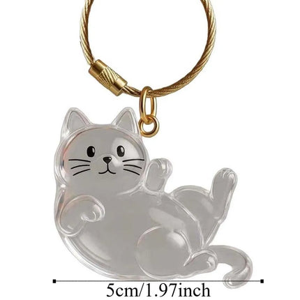 Transparent Acrylic Keychain Cat Hair Storage Capsule Animal Shaped Handmade Rabbit Hair Storage Box Portable Cute