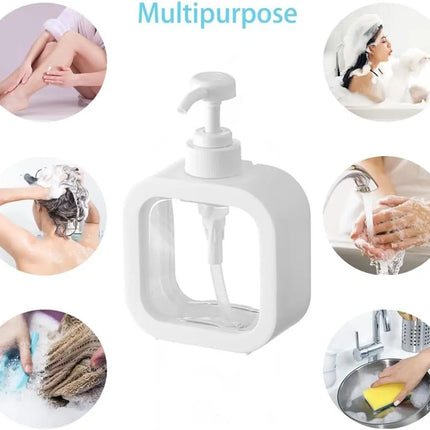 300ML Panda Bear Bubu Dudu Transparent Soap Dispensers Refillable Portable Empty Bottle Shower Gel Detergent Dispensing Bottle