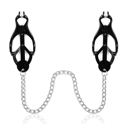 Metal Nipple Clamps Clips with Chain Clitoris Stimulator Steel Nipple Breast Clamps Slave Bondage Flirting Women Sex Toy
