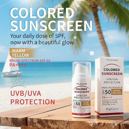 Colored Sunscreen UVB/UVA Protection Broad Spectrum SPF 50 Hydrating Lightweight Breathable Gentle Skin-Friendly Isolation Cream