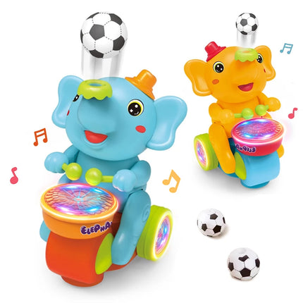 Musical Walking Elephant Drummer Toys for Kid Musical Toy with LED Light Music Sensory Activity Toys Learning Educational Toys