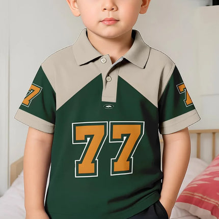 Polo Shirts for Kids Gradient Striped 3D Print Fashion Child Polo Shirt Boy Clothes Lapel Tops Street Casual Children's Clothing