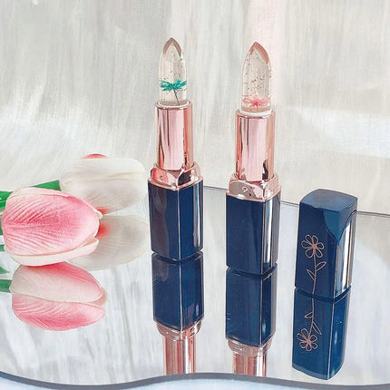 Temperature Color Changing Lip Balm Crystal Jelly Flower Lipstick Gloss Nutritious Lasting Moisturizing Non-Stick Cup Makeup New