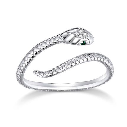 WOSTU Real 925 Sterling Silver Open Ring Finger Adjustable Size Wedding Rings For Women Engagement Fashion Silver Jewelry Gift