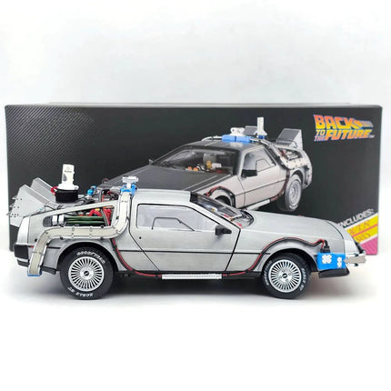HW 1:18 for Elite Back To The Future Time Machine Ultimate Edition BCJ97 Diecast Models Car Toys Collection Auto Gift