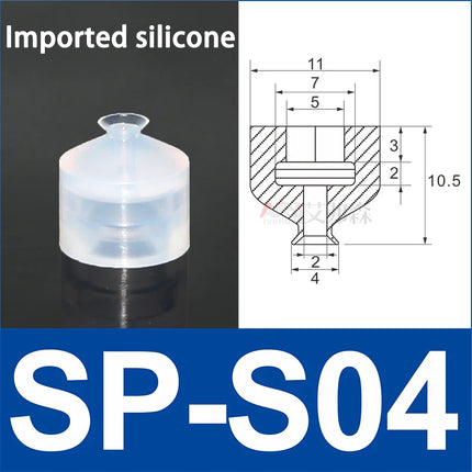 10Pcs Industrial robotic arm small vacuum suction cup single-layer SP double-layer DP three-layer MP silicone strong suction cup
