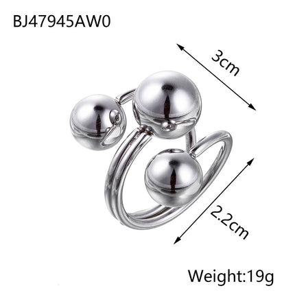 CARLIDANA Stainless Steel Silver Color Open Irregular Circle Finger Rings Titanium Steel Personalized Geometric Open Ring Women