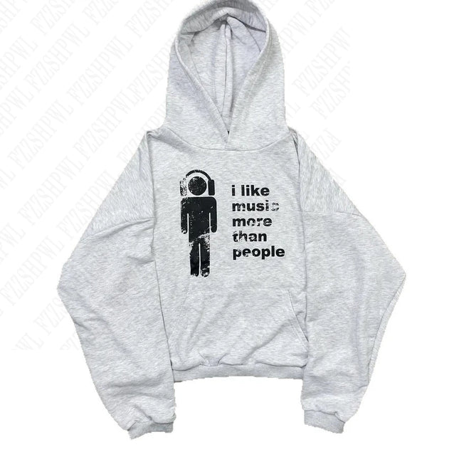 American retro y2k street Harajuku unique letter print dark hooded sweatshirt for both men and women in autumn and winter emo