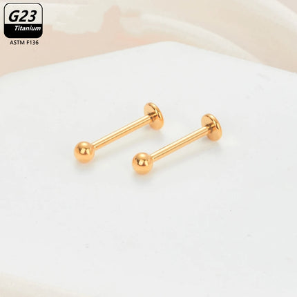 10pcs/Lot G23 Titanium Labret Lip Piercing Jewelry Not Allergic 16g 6/8/10/12mm Barbell Tongue Bar Tragus Snug Daith Earring