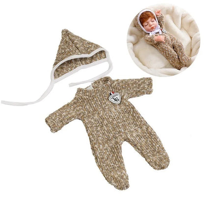 For 12inch 30cm Baby Born Doll Winter Plush Romper Pajamas Outfit Clothing Doll Swaddle Knitted Sweater Suit+Socks Set Clothes