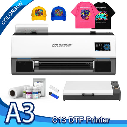 Colorsun DTF Printer For Epson XP600 Impresora A3 dtf printing machine With Oven A3 DTF Printer For T-Shirt Hoodies bag Fabric