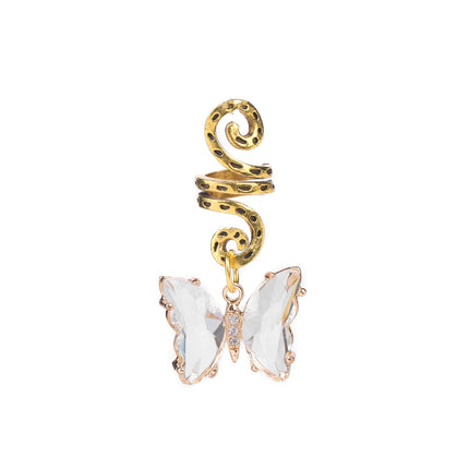 Natural Chip Stone Pendant Hair Accessories For Women Girl Wire Wrapped Hair Twists Spiral Hair Cuff Clips Headwear Dreadlock