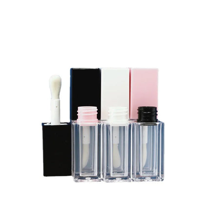 10/30/50pcs Empty 5ml Lip Gloss Tube With Big Brush Square Clear Cosmetic Container Lip Glaze Tube Makeup Bottle Sample Vial