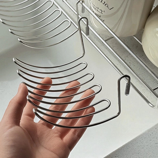 1pc/2pcs Stainless Steel Drain Basket Expansion Small Hanging Rack Storage Rack Storage Basket Stainless Steel  Home Goodies