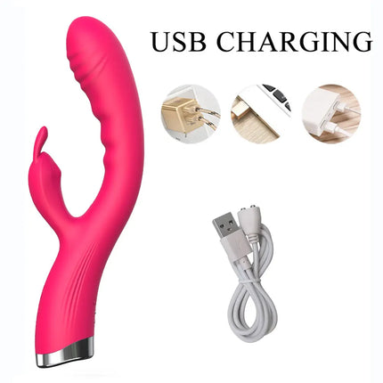 10 Speed G Spot Vibrator USB Rechargeable Powerful Dildo Rabbit Vibrator for Women Clitoris stimulation Massage Adult sex toys