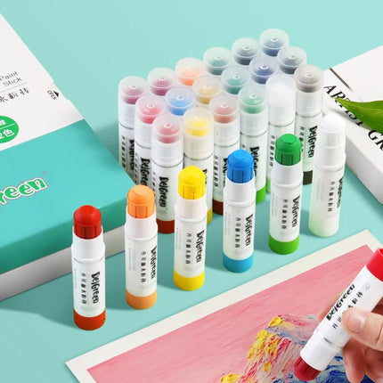 6/24 Colors Soft Solid Gouache Paint Sticks Washable Pastel Crayons Macaron for Artist Graffiti Drawing Art School Supplies